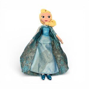 DISNEY Princess Plush Elsa Doll Frozen Blue Gown Snowflakes Embroidered Face 19"